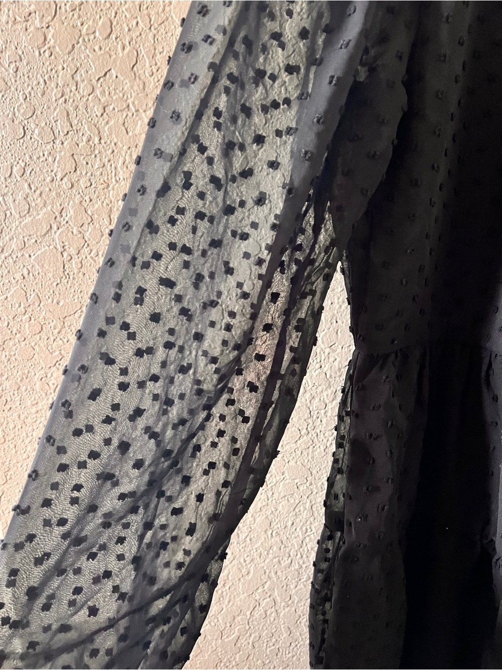 Trixxi Black Dress Swiss Dot Long Sleeve Tiered Midi Size XL NWT - Picture 9 of 10